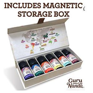 Therapeutic Grade 100% Pure & Natural Essential Oil Set 6 Pack With Storage Box